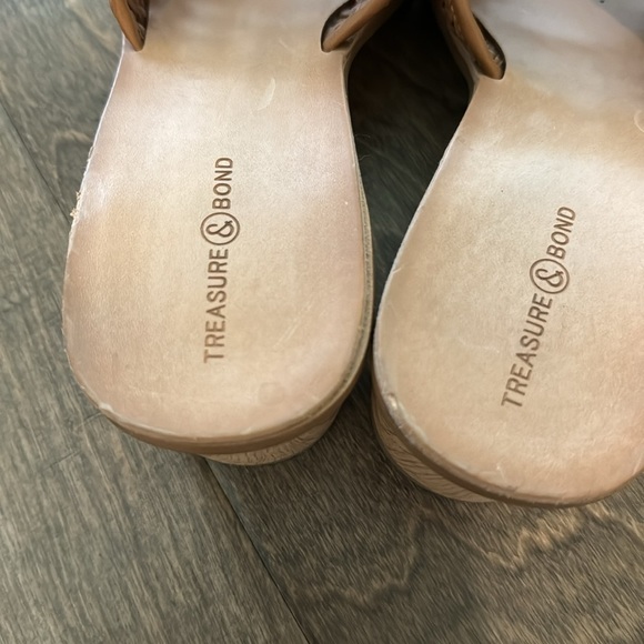 Treasure & Bond Caroline Brown Lattice Woven Slip On Sandals Heels Size 7.5 - Picture 5 of 8